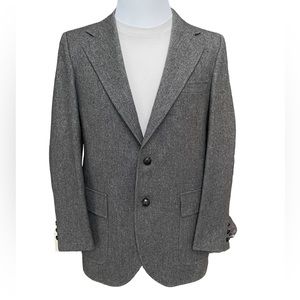 Vintage Derby 100% Wool Pure Wool Gray 2 Buttons Blazer/ Sport Jacket Size: 40L